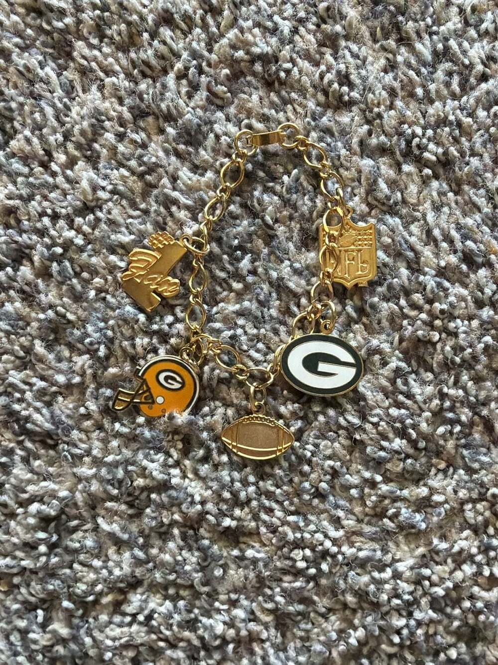 Green Bay Packers NFL Gold-Tone Multi Charm Bracelet